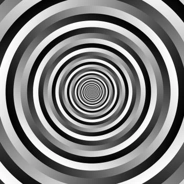 Ripple pattern with concentric circles. Grayscale circular geometric backgrou Stock Illustration
