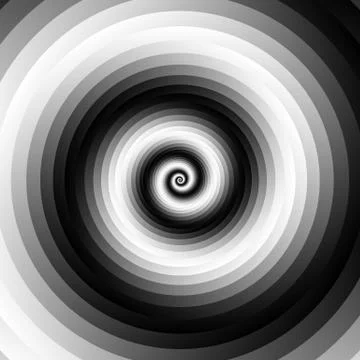 Ripple pattern with concentric circles. Grayscale circular geometric backgrou Stock Illustration