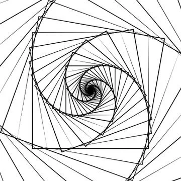 Ripple pattern with concentric squares - Circular geometric background. 库存插图