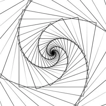 Ripple pattern with concentric squares - Circular geometric background. Illustrazione stock