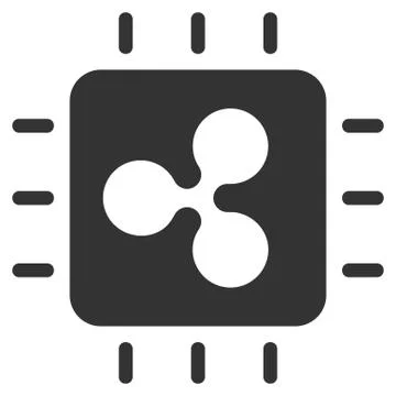 Ripple Processor Chip Flat Icon 库存插图