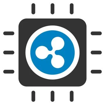 Ripple Processor Chip Flat Icon Stock Illustration