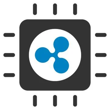 Ripple Processor Chip Flat Icon 스톡 일러스트