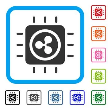 Ripple Processor Chip Framed Icon 스톡 일러스트