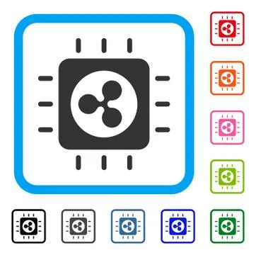 Ripple Processor Chip Framed Icon Illustrazione stock