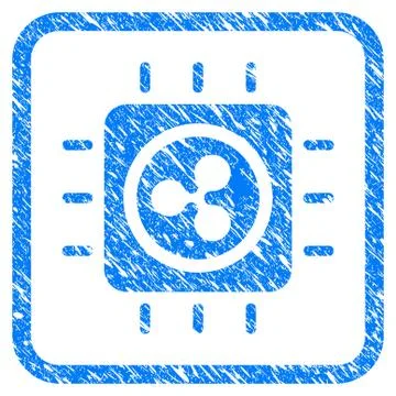 Ripple Processor Chip Framed Stamp Stock Illustration