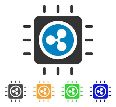 Ripple Processor Chip Vector Icon Illustrazione stock