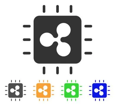 Ripple Processor Chip Vector Icon Stockillustratie