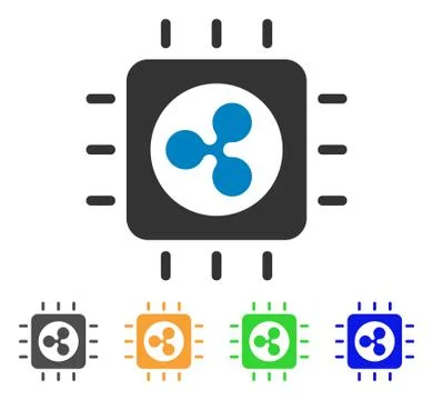 Ripple Processor Chip Vector Icon Illustrazione stock
