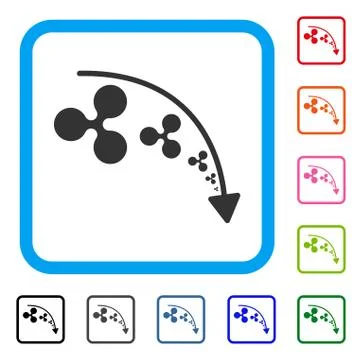 Ripple Reduce Trend Framed Icon Stock Illustration