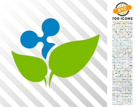 Ripple Startup Sprout Flat Icon with Bonus Stockillustratie