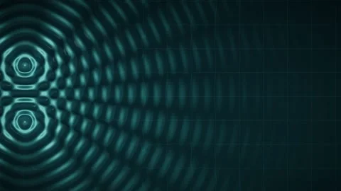 Ripple Tank Two Source Wave Interference Pattern Physics Seamless Loop Stock Footage 348004842