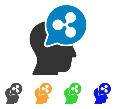 Ripple Thinking Head Balloon Vector Icon イラスト素材