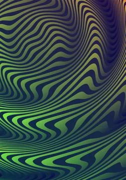 Ripple Wave Striped Pattern Green Vertical Background Stock Illustration