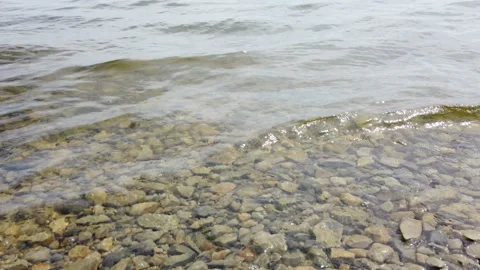 Ripple waves on a transparent river water. Stock Footage 159209036