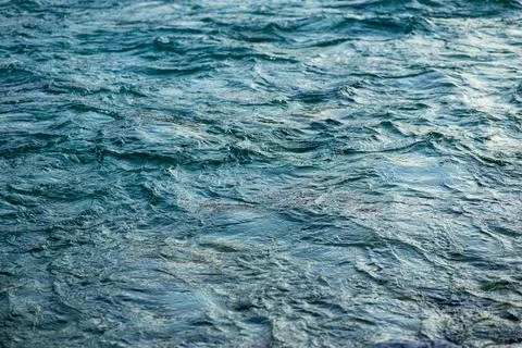 Rippled blue water surface texture 스톡 사진