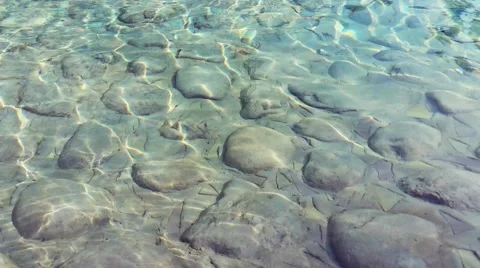 Rippled clear translucent swimming pool water surface Stock Footage 56648252