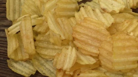 Rippled potato chips Stock Footage 73765864