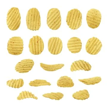 Rippled potato chips 스톡 사진