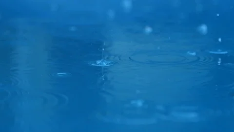 Rippled rain drops in slow motion. Stock Footage 112747782