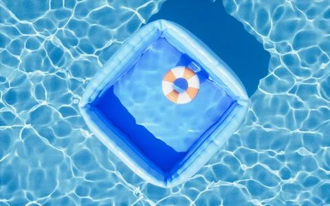 Rippled water surface and swimming pool, 3d rendering. Stock Illustration