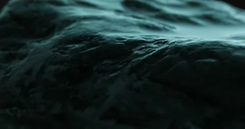 Rippled Water Surface on Rocky Edge in Twilight. Stock Footage 276091758