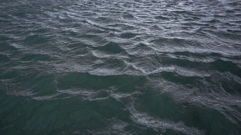 Rippled waves during the storm. Bad weather at sea. Stock Footage 80859487