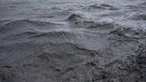 Rippled waves during the storm. Stock Footage 80891646