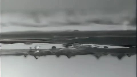 Ripples And Drops Moving Across Gray Water Surface Stock Footage 339301574