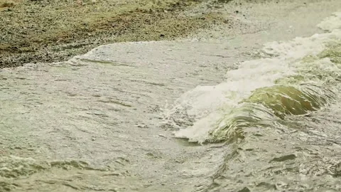 Ripples and waves on the surface of the green water in the river. Media. Natural 스톡 동영상 170060947