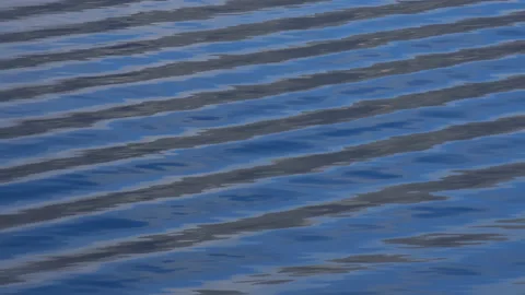 Ripples on the blue water surface spreading in stripes pattern. Abstract natural Stock Footage 231292025