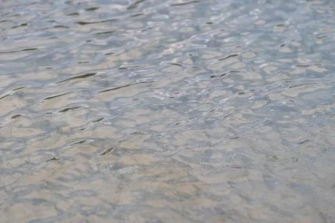 Ripples form on the surface of water in a calm setting during daylight, cap.. Stock Photos