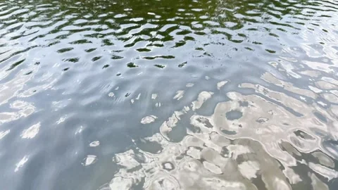 Ripples on the river from the wind Stock Footage 334055831