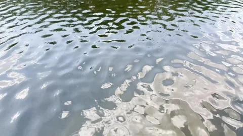 Ripples on the river from the wind Stock Footage 334059634