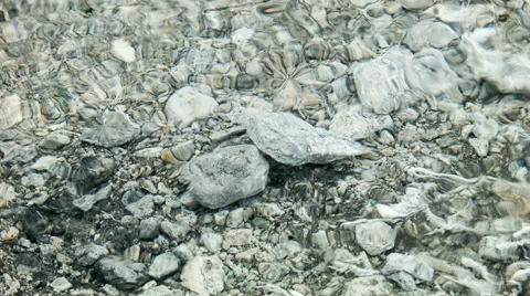 The ripples on the surface of the clear mountain lake, close-up Stock Footage 46357089