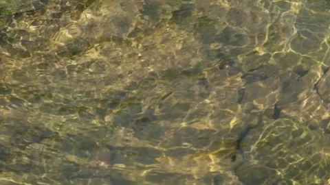 Ripples on the surface of clear water with sparkling light at the bottom of Stock Footage 292932671