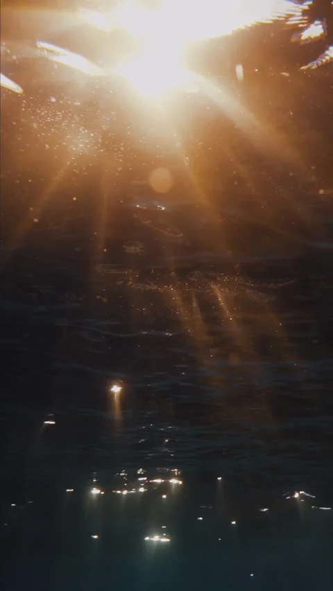 Ripples on the surface of the ocean catch sparkling rays when the ocean wave  Stock-Footage 283404423