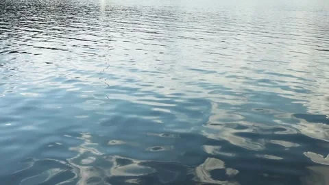 Ripples on the surface of the water of a mountain lake Stock Footage 248209370