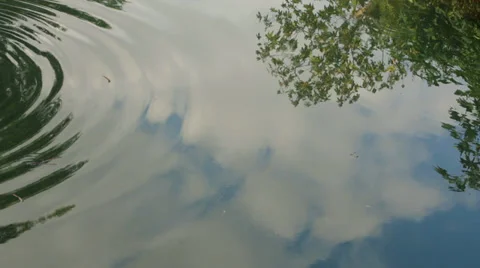Ripples in the water, sky reflection Stock Footage 39335629