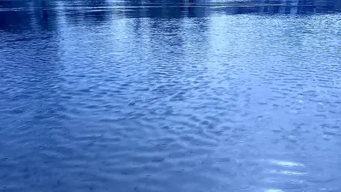 Ripples on the water, the wind. Dynamic video substrate. Blue colors Stock Footage 107090964
