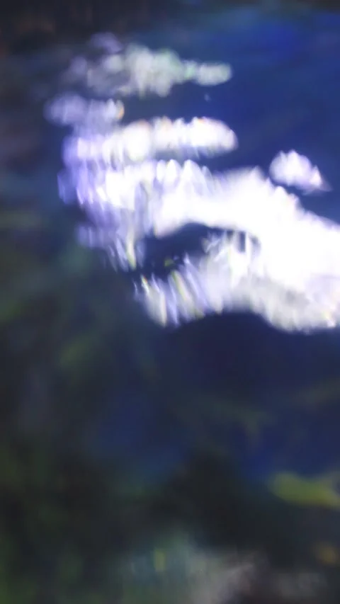 Ripples with White Light Reflection above Fishtank with Soft Focus Stock-Footage 248692086