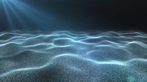 Rippling abstract ocean in the rays of the blue sun Stock Footage 250605529