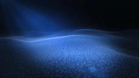 Rippling abstract ocean in the rays of the blue sun. Stock Illustration