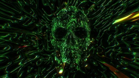 Rippling Abstract Skull Stock Footage 263964986