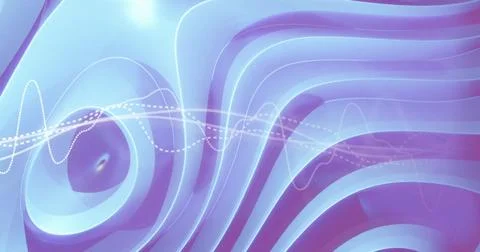 Rippling abstract waves moving on digital canvas, with blue ridges and dashed Stock Illustration