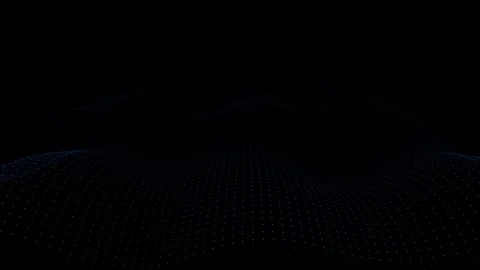 Rippling blue digital mesh landscape of glowing nodes flowing like soft waves Stock-Footage 345981961