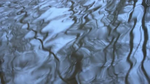 Rippling blue river water stream flowing natural background tree reflection Video stock 157539680
