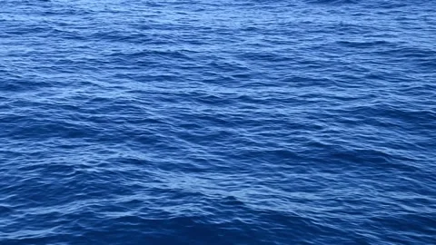 Rippling blue sea surface while the boat is moving Stock Footage 345614049