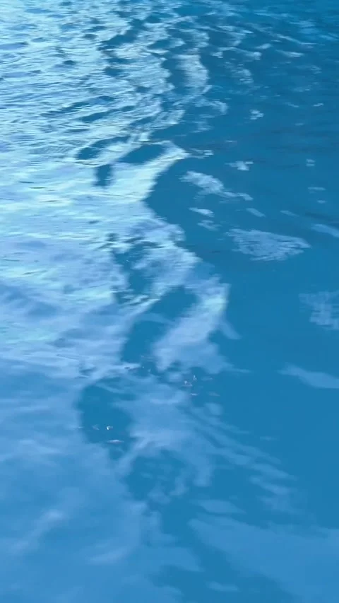 Rippling blue water surface on light blue background. Filmed on high speed Stock Footage 312206968
