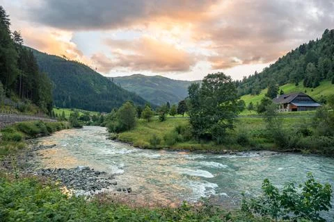 Rippling mountain river Stock Photos